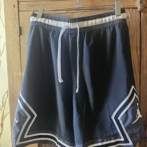 Jordan Men’s Black Basketball Shorts with White Trim Sz S
